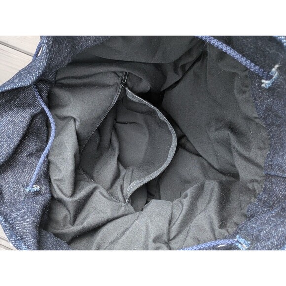 Panama KUNA MOLA Colorful Two Frogs Folk Art Hand Sewn Denim backpack Boho Artsy - Picture 8 of 8